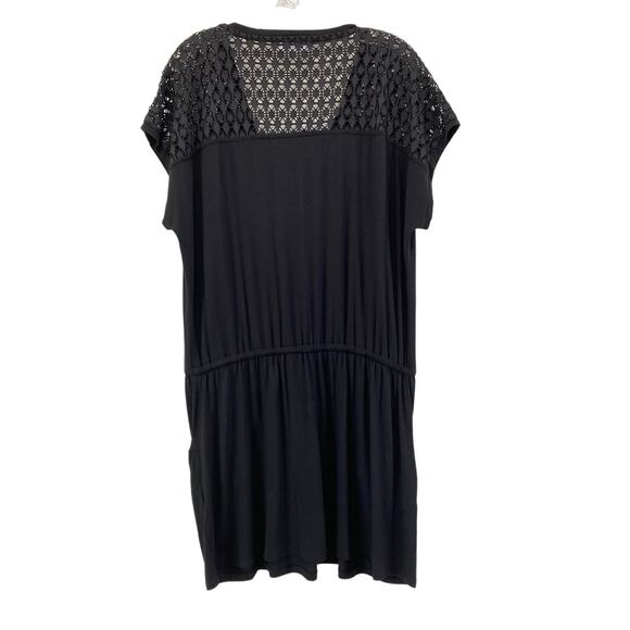 Calvin Klein Swimwear Black Crochet Trim Cover Up Dress Sz L/XL Pockets Resort - Picture 13 of 13